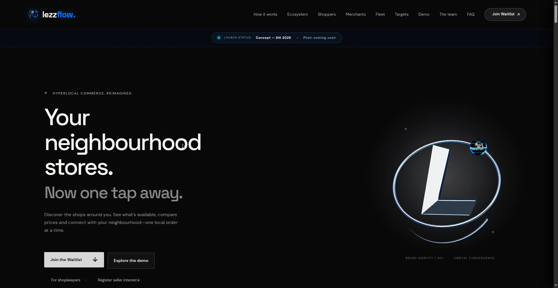 LezzFlow Black 3D Animated Website Screenshot